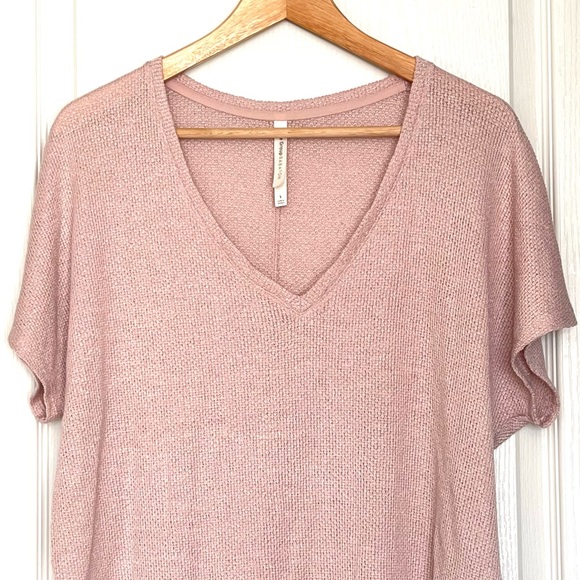 The Group by Babaton Aritzia Mauve Pink Relaxed V-Neck Knit Sweater Oversized, S - Picture 2 of 10